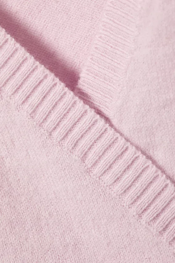 Cárdigan de punto cruzado con cuello en V – Rosa claro Cárdigan de punto cruzado con cuello en V – Rosa claro