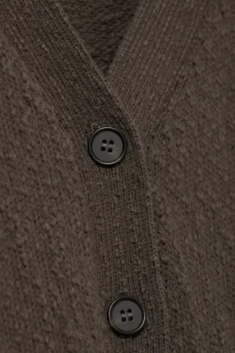 Cárdigan de punto de algodón – Gris oscuro