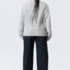 Cárdigan de punto de corte holgado con cuello en V – Gris jaspeado Cárdigan de punto de corte holgado con cuello en V – Gris jaspeado