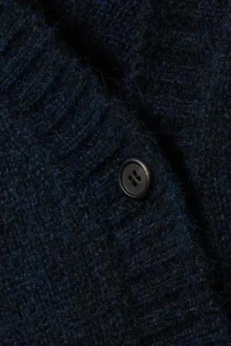 Cárdigan de punto holgado con cuello en V – Azul oscuro