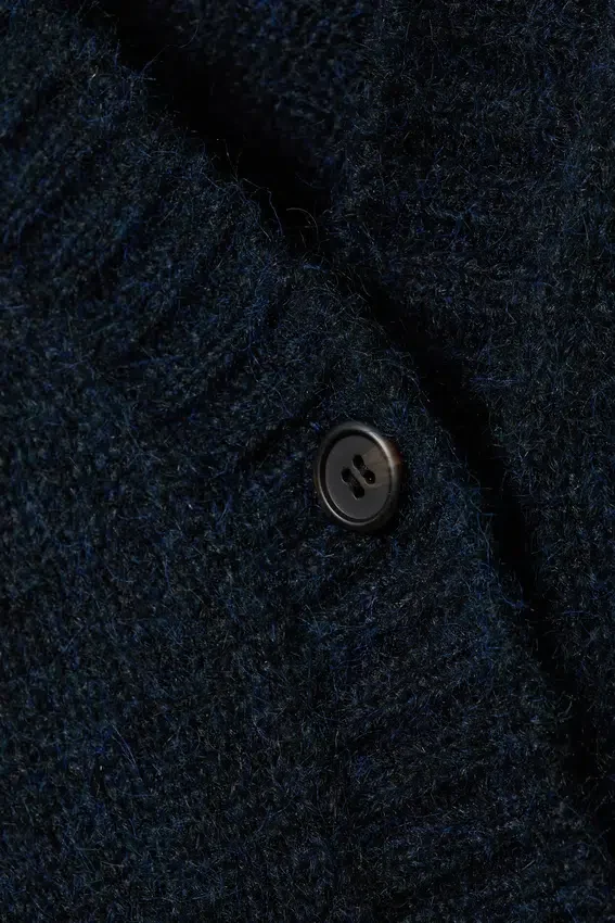 Cárdigan de punto holgado con cuello en V – Azul oscuro Cárdigan de punto holgado con cuello en V – Azul oscuro