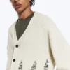 Cárdigan de punto holgado con efecto desgastado – Beige