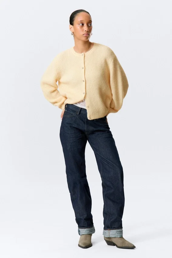Cárdigan de punto suave – Amarillo claro Cárdigan de punto suave – Amarillo claro