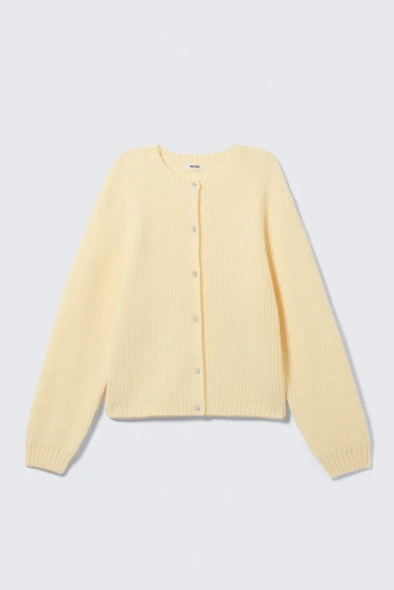 Cárdigan de punto suave – Amarillo claro Cárdigan de punto suave – Amarillo claro