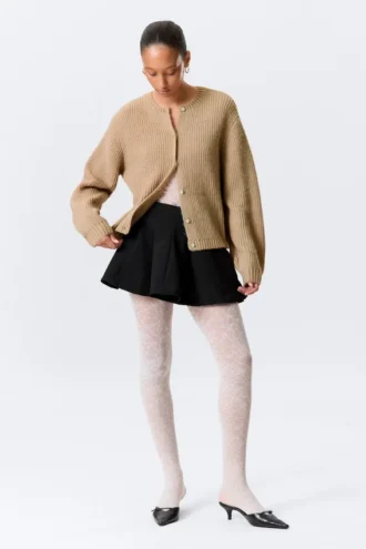 Cárdigan de punto suave – Beige