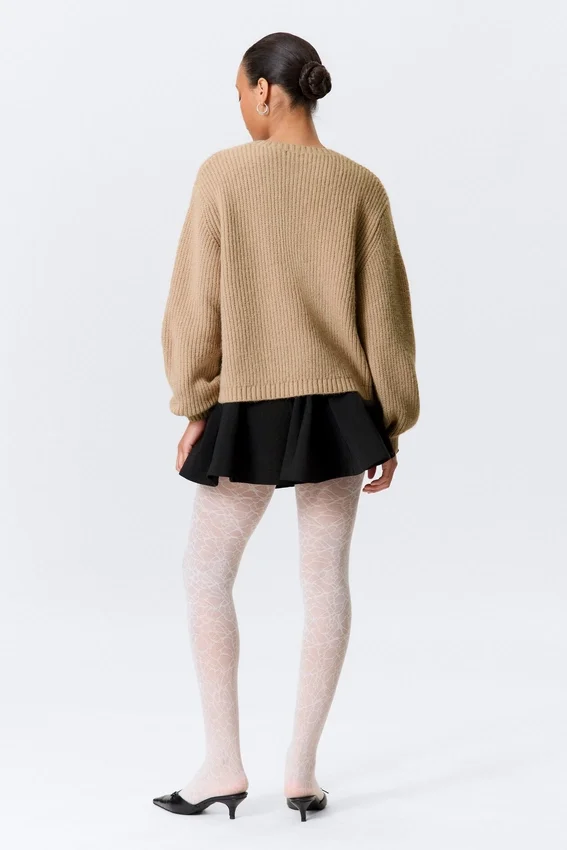Cárdigan de punto suave – Beige Cárdigan de punto suave – Beige