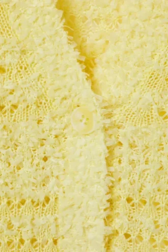 Cárdigan de punto suave de un solo botonero – Amarillo claro