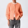 Cárdigan de punto suave – Naranja claro Cárdigan de punto suave – Naranja claro