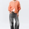 Cárdigan de punto suave – Naranja claro Cárdigan de punto suave – Naranja claro