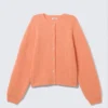 Cárdigan de punto suave – Naranja claro Cárdigan de punto suave – Naranja claro