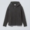 Cárdigan de punto suave oversize Logan – Gris oscuro
