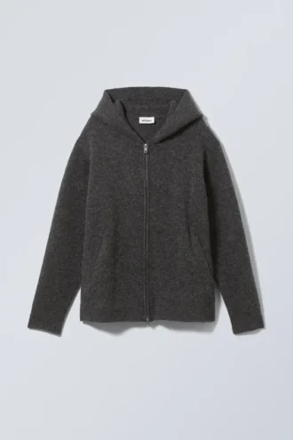 Cárdigan de punto suave oversize Logan – Gris oscuro