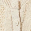 Cárdigan de punto texturado de corte entallado – Blanco roto Cárdigan de punto texturado de corte entallado – Blanco roto