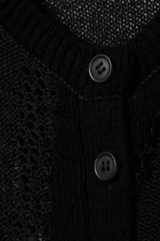 Cárdigan de punto texturado de corte entallado – Gris oscuro