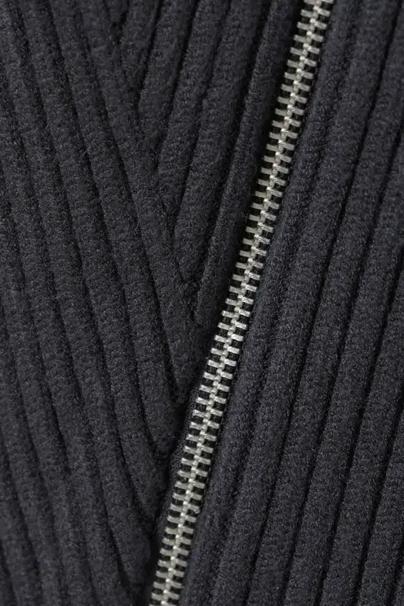 Cárdigan entallado de punto con cremallera – Gris oscuro Cárdigan entallado de punto con cremallera – Gris oscuro