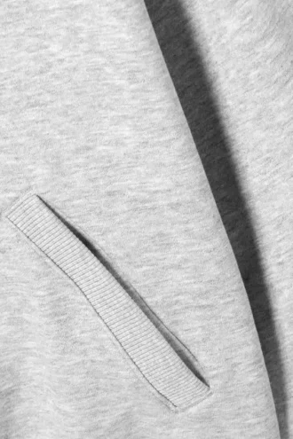 Cárdigan holgado con cuello de embudo y cremallera – Gris jaspeado