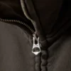 Cárdigan holgado con cuello de embudo y cremallera – Gris oscuro lavado