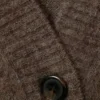 Cárdigan holgado de mezcla de mohair con cuello en V – Marrón oscuro jaspeado Cárdigan holgado de mezcla de mohair con cuello en V – Marrón oscuro jaspeado