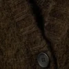 Cárdigan largo de punto con cuello en V – Marrón oscuro Cárdigan largo de punto con cuello en V – Marrón oscuro