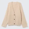 Cárdigan oversize con cuello en V – Beige Cárdigan oversize con cuello en V – Beige