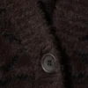 Cárdigan oversize con cuello en V – Patrón de cebra marrón oscuro Cárdigan oversize con cuello en V – Patrón de cebra marrón oscuro