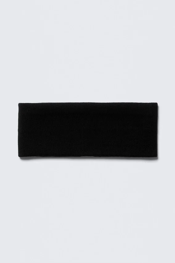 Diadema acanalada de doble capa – Negro Diadema acanalada de doble capa – Negro