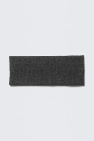 Diadema de doble capa acanalada – Gris oscuro jaspeado
