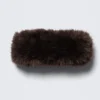 Diadema de piel sintética suave – Marrón oscuro
