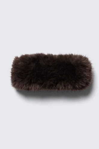 Diadema de piel sintética suave – Marrón oscuro