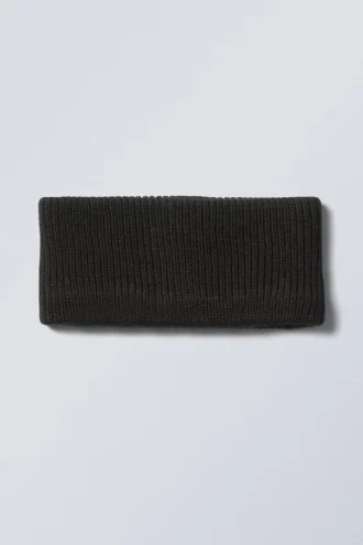 Diadema de punto acanalado Elsa – Negro