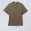 Estupenda camiseta de peso grueso – Marrón oscuro Estupenda camiseta de peso grueso – Marrón oscuro