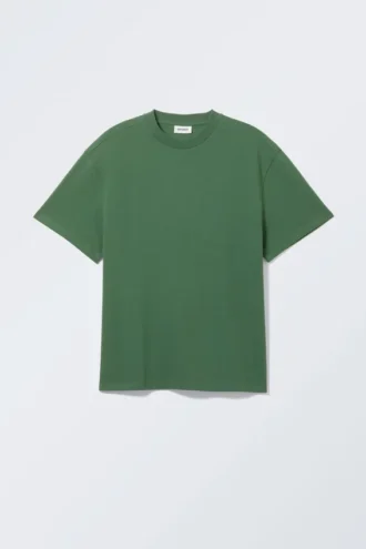 Estupenda camiseta de peso grueso – Verde oscuro