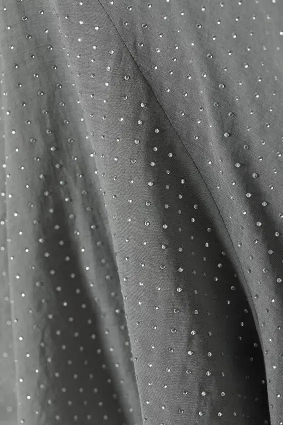 Falda asimétrica con lentejuelas – Gris – Strass Falda asimétrica con lentejuelas – Gris – Strass