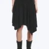 Falda asimétrica de jersey de talle medio – Negro