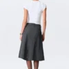 Falda asimétrica de traje en mezcla de lino – Gris oscuro Falda asimétrica de traje en mezcla de lino – Gris oscuro