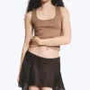 Falda asimétrica – Marrón oscuro Falda asimétrica – Marrón oscuro