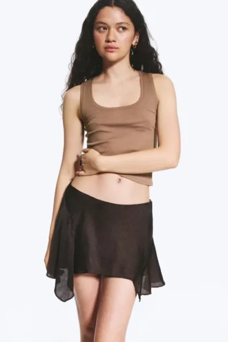 Falda asimétrica – Marrón oscuro