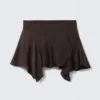 Falda asimétrica – Marrón oscuro Falda asimétrica – Marrón oscuro