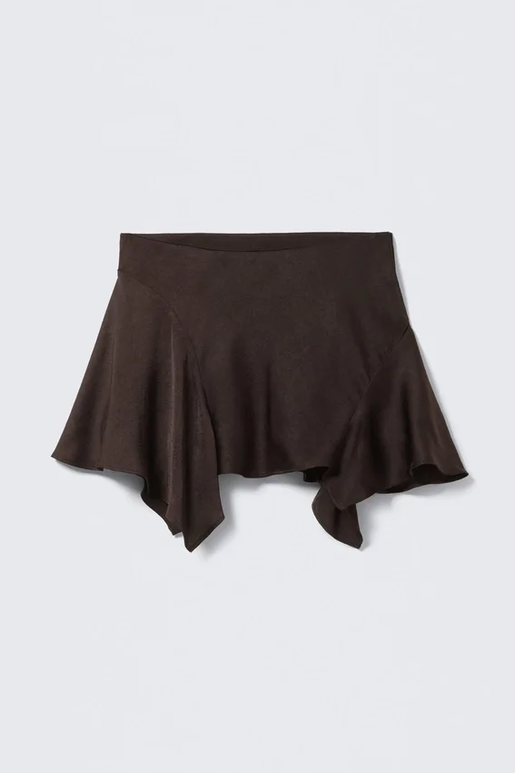 Falda asimétrica – Marrón oscuro Falda asimétrica – Marrón oscuro