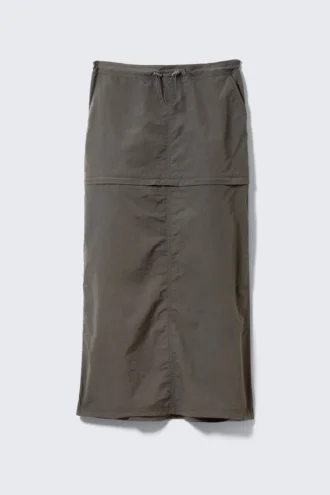 Falda cargo convertible de nailon – Gris oscuro