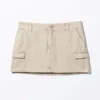 Falda cargo de algodón – Beige rosáceo Falda cargo de algodón – Beige rosáceo