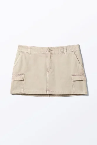 Falda cargo de algodón – Beige rosáceo