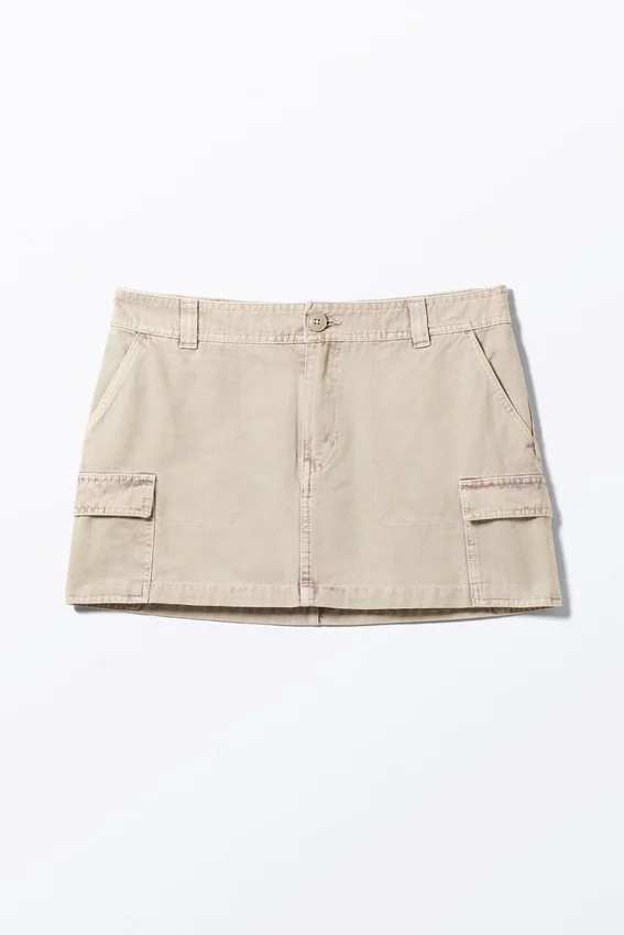 Falda cargo de algodón – Beige rosáceo Falda cargo de algodón – Beige rosáceo
