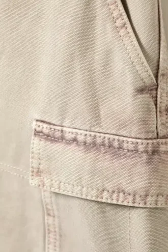 Falda cargo de algodón – Beige rosáceo