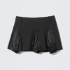 Falda con inserción plisada – Negro Falda con inserción plisada – Negro
