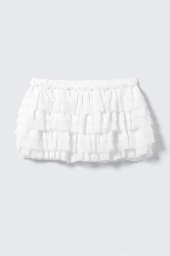 Falda con volantes en capas – Blanca Falda con volantes en capas – Blanca