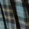 Falda cruzada asimétrica con pliegues – Cuadros verde oscuro apagado