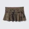 Falda de algodón de cintura ancha – Tie-dye oscuro