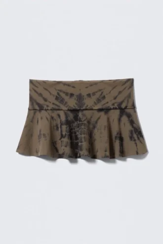 Falda de algodón de cintura ancha – Tie-dye oscuro
