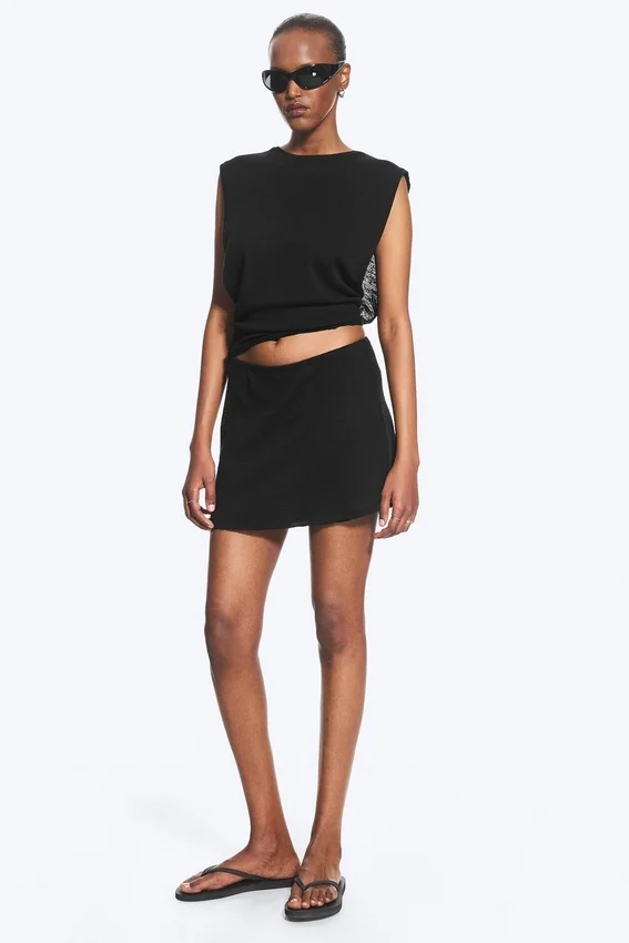 Falda de algodón – Negro Falda de algodón – Negro